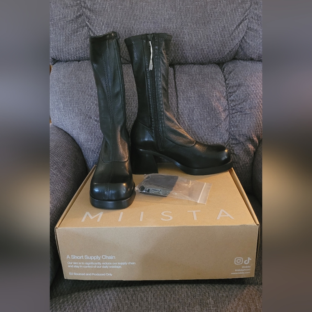 Miista Dark Leather Boots